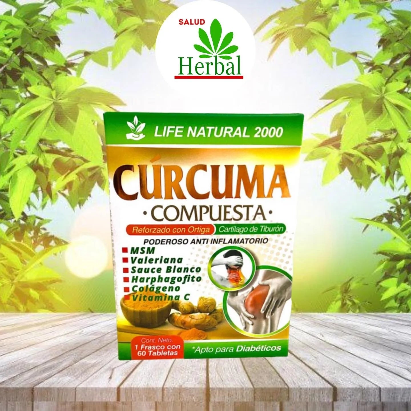 (COMPRE 4) BUY 4 )Curcuma Compuesta-Digestion.Liver/Higado.Dolores-Aches & Pains