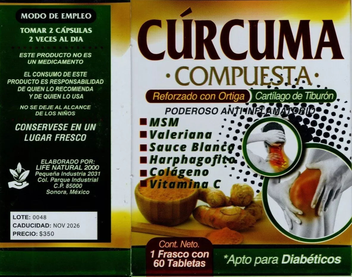 Curcuma Compuesta/Compound Turmeric-Digestion.Liver/Higado.Dolores/Aches & Pains